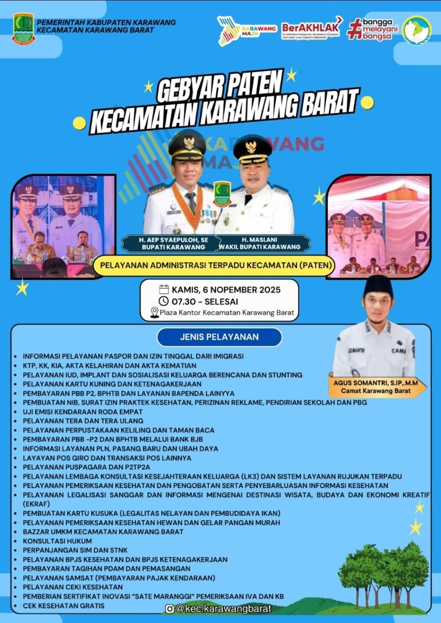 Gebyar PATEN Karawang Barat Siap Digelar, Camat Ajak Warga Manfaatkan Pelayanan Terpadu