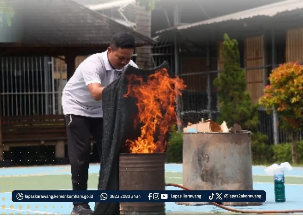 Wujudkan Lapas Siaga Bencana, Lapas Kelas IIA Karawang Adakan Simulasi Kebakaran