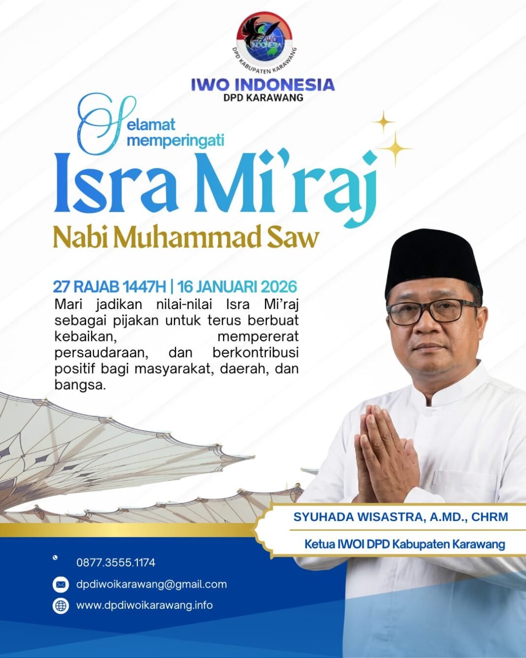 Peringati Isra Mi’raj 1447 H, Ketua IWO Indonesia DPD Karawang Ajak Wartawan Perkuat Integritas dan Profesionalisme