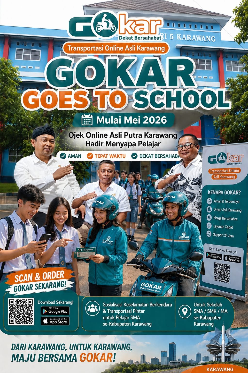 GOKAR Perkuat Citra Transportasi Aman dan Modern Lewat Sinergi dengan Sekolah