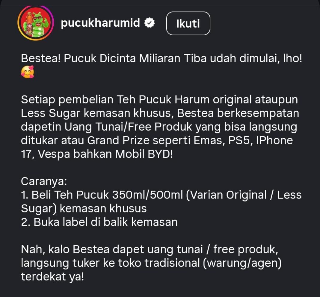 Tidak Menolak Hadiah Konsumen, Indomaret Karawang Jelaskan Mekanisme Program Teh Pucuk Harum