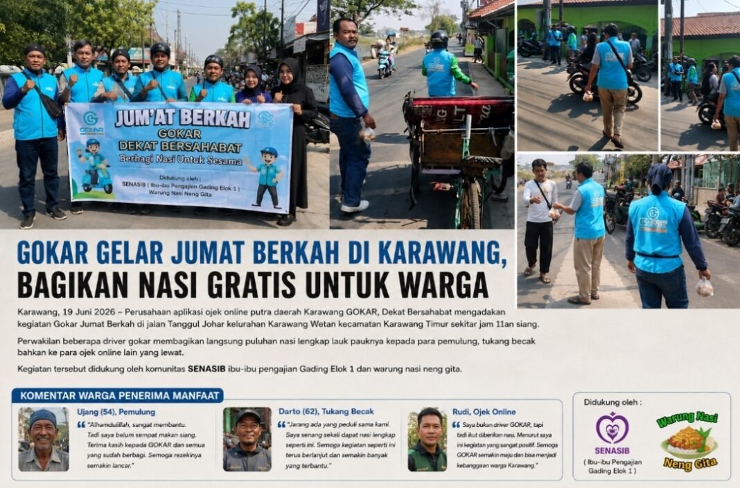 GOKAR Karawang Buktikan Kepedulian, Bagikan Nasi Gratis untuk Warga yang Membutuhkan