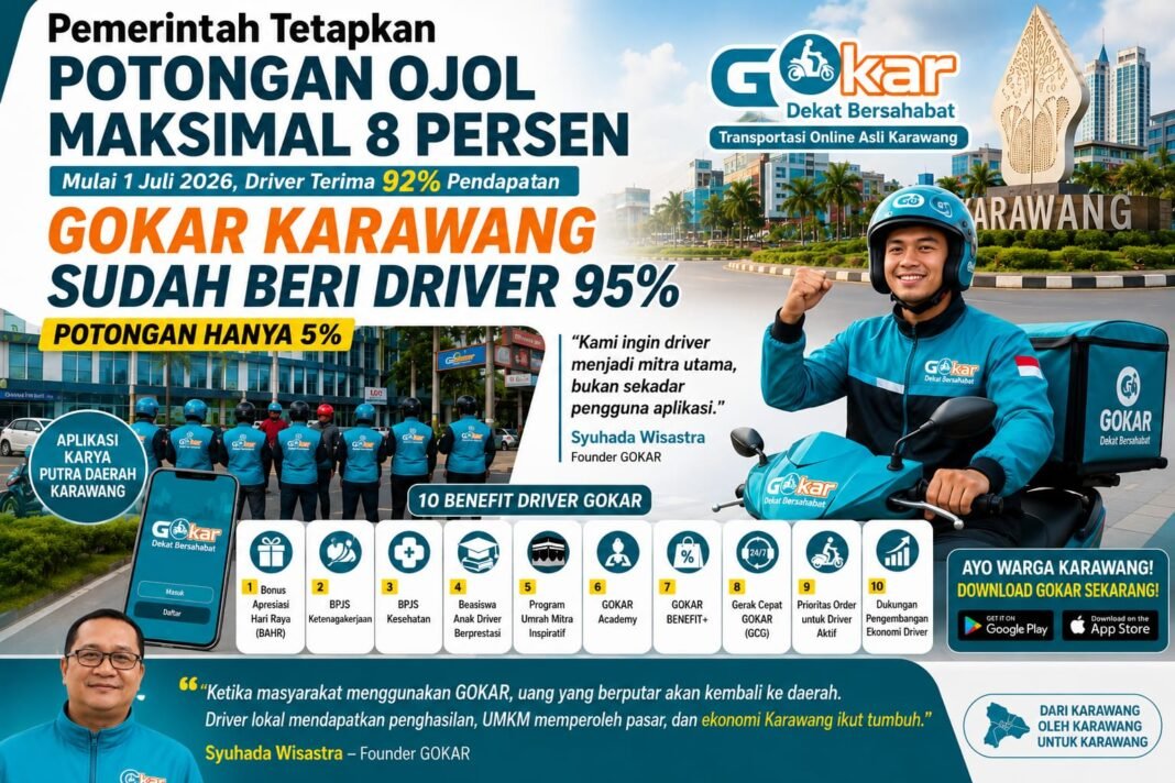 ‎Dari Karawang untuk Indonesia, GOKAR Jadi Sorotan Usai Pemerintah Tetapkan Komisi Ojol Maksimal 8 Persen