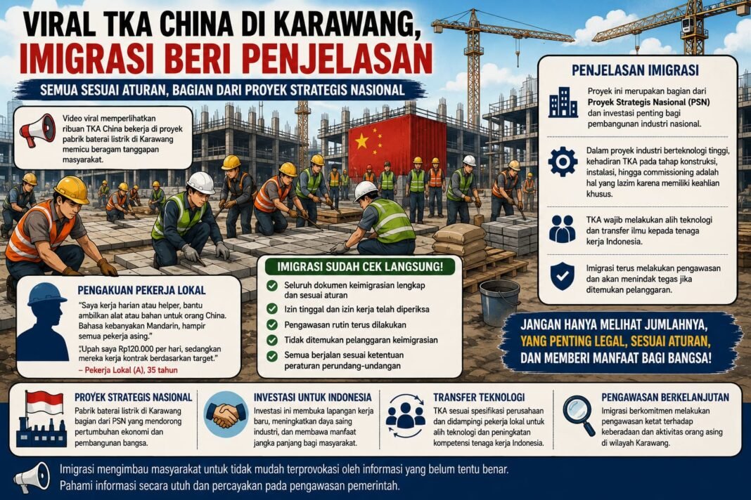 Viral TKA China Kerja di Karawang, Ini Penjelasan Lengkap Imigrasi Soal Legalitas, PSN, dan Transfer Teknologi