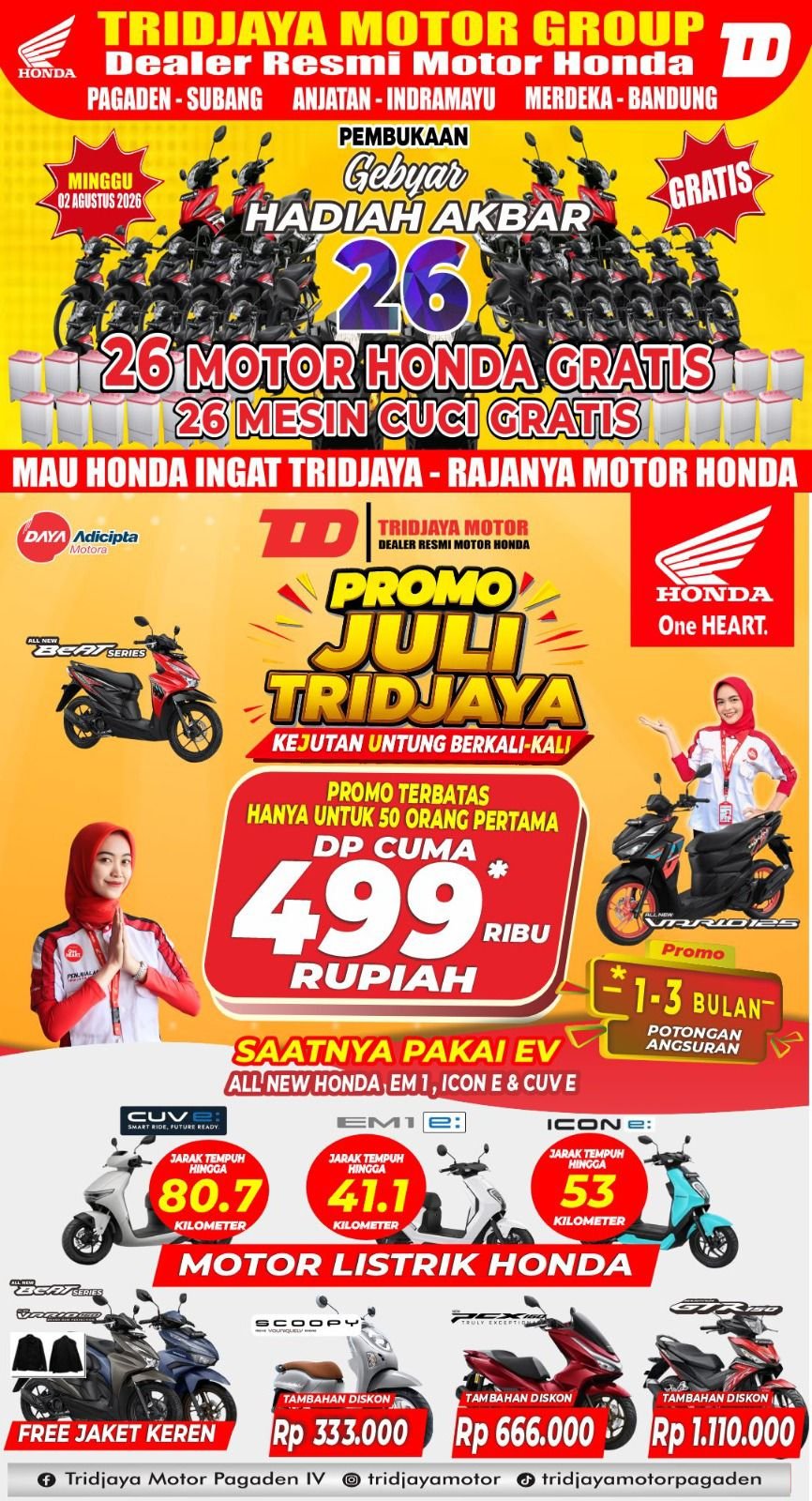 Owner Tridjaya Motor Ko Iwan Hadirkan Promo Honda Terbaik 2026, DP Murah dan Hadiah Melimpah