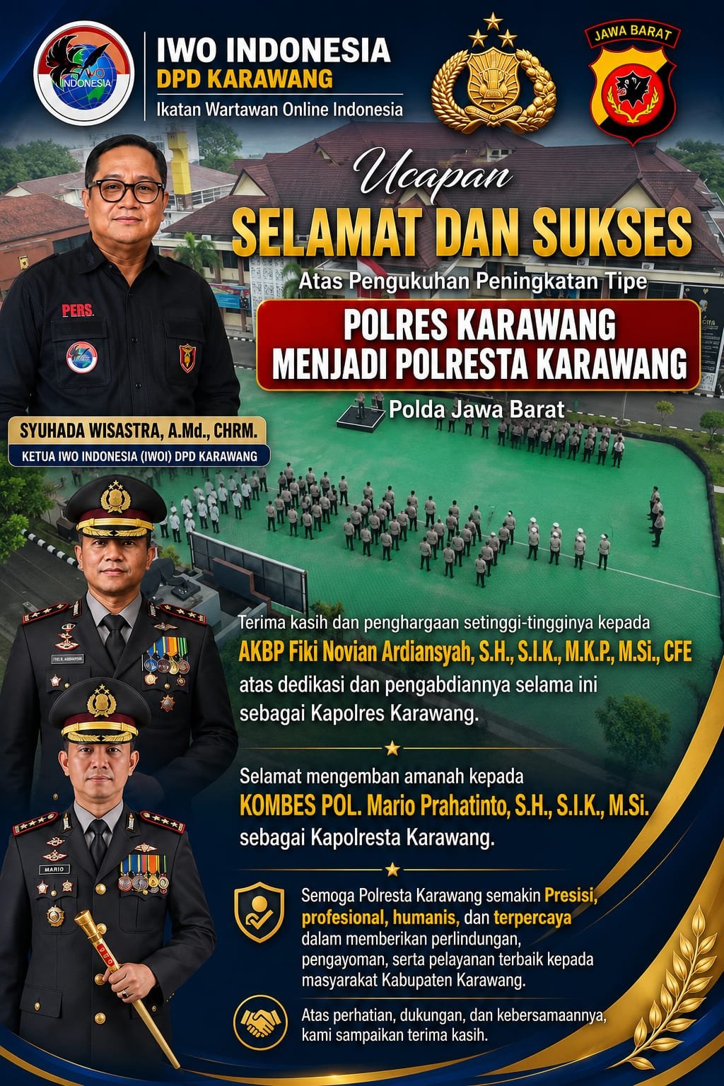 IWOI Karawang Dorong Polresta Layani Masyarakat Profesional Humanis Dan Berintegritas Tinggi