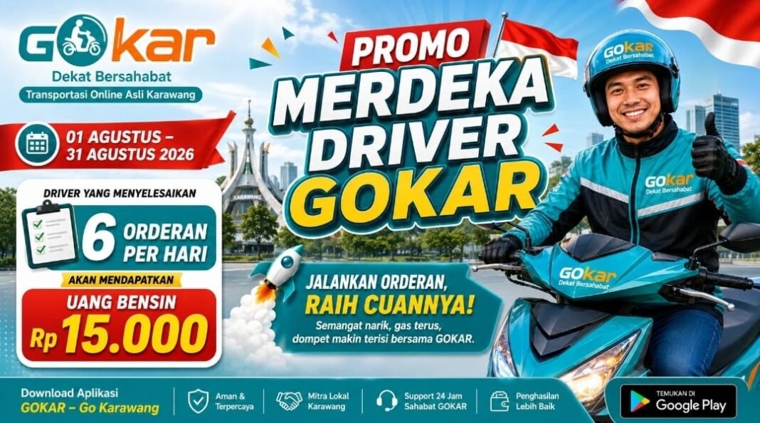 Aplikasi Ojek Online GOKAR Luncurkan Promo Kemerdekaan untuk Tingkatkan Pendapatan Driver 