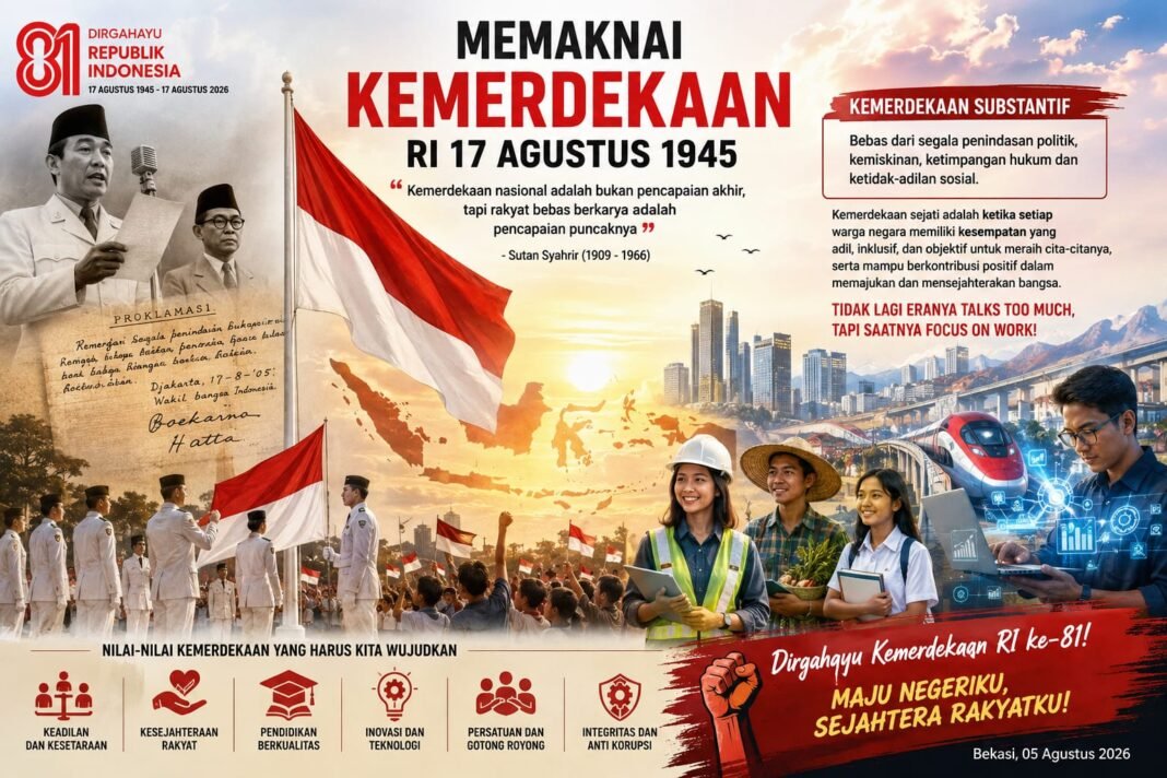 Kemerdekaan Bukan Sekadar Simbol Tetapi Kesejahteraan Nyata Seluruh Rakyat 