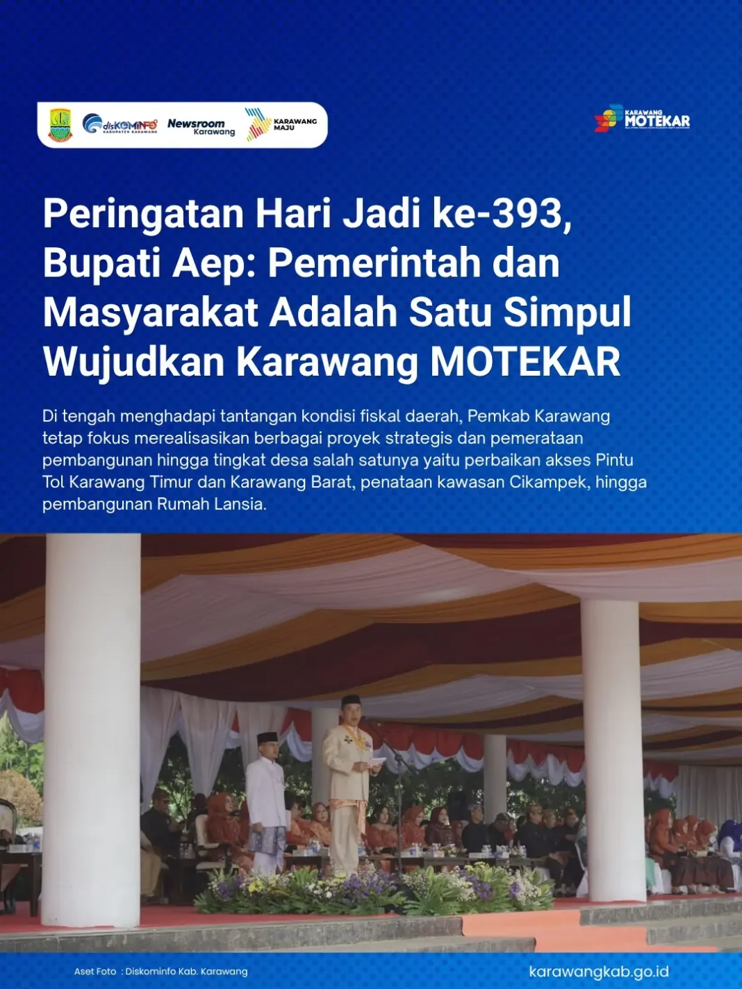 Bupati Aep Tegaskan Komitmen Pelayanan di HUT ke-393 Karawang