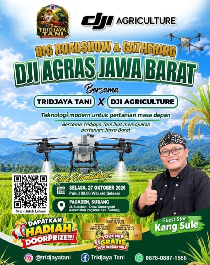 Kang Sule Bakal Meriahkan Gathering Tridjaya Tani dan DJI Agriculture di Subang
